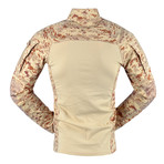 Long sleeve T-shirt // Light Brown + Camouflage Print (XL)