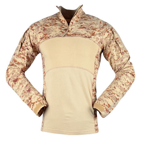Long sleeve T-shirt // Light Brown + Camouflage Print (S)
