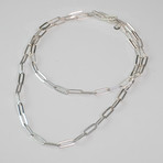 Dell Arte // Sterling Silver Paper Clip Necklace // Silver