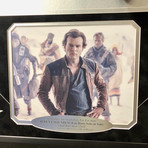 Alden Ehrenreich Star Wars Han Solo Signed Blaster Gun Framed Collage
