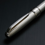 Solid 925 Silver Fountain Pen // Classic Barley Engraving (Medium Nib)