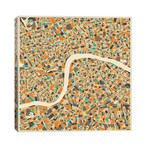 Abstract City Map of London // Jazzberry Blue (26"W x 26"H x 1.5"D)