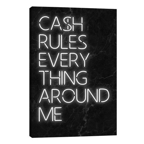 Cash Rules // Ink & Drop (26"W x 40"H x 1.5"D)
