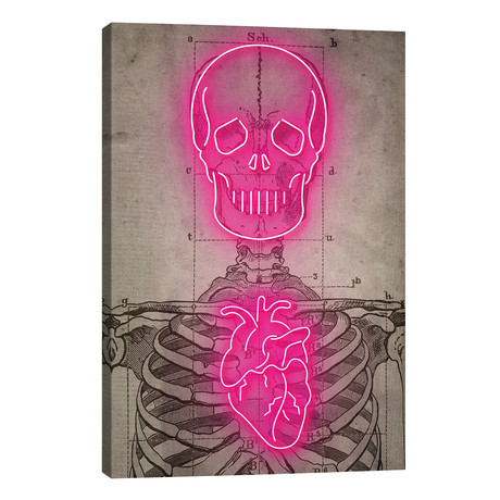 Neon Skull Diagram // Ink & Drop (26"W x 40"H x 1.5"D)