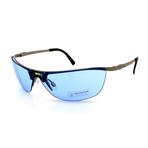 Unisex TR09-22-11 Jekyll Sunglasses // Matte Silver + Blue