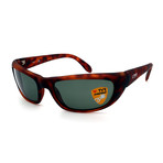 Unisex TR24-60-14 Splash Polarized Sunglasses // Matte Tortoise + Green