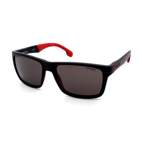 Men's 8024LS-003 Square Wrap Sunglasses // Black + Red