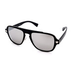 Versace // Men's GV2199-10006G Sunglasses // Matte Black + Silver Mirror