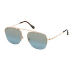 Men's Abott Sunglasses // Rose Gold + Blue