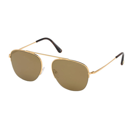 Men's Abott Sunglasses // Gold + Brown