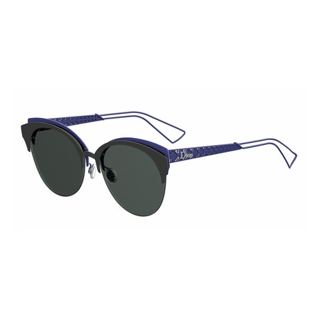 Women's DIORAMACLUB-0G5V-2K Sunglasses // Matte Black + Blue + Gray