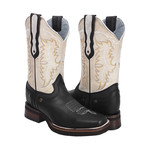 Rodeo Square Boot // Black + White (US: 8EE)