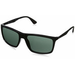 Men's Designer Sunglasses // 58mm // Black Frame + Green Lens