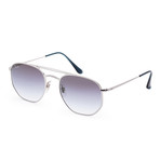 Unisex Designer Sunglasses // 54mm // Demi Gloss Silver Frame