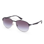 Men's Designer Sunglasses // Silver + Matte Black