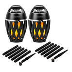 Bluetooth Wireless Speakers // LED Atmospheric Lighting Effect + Ground Stakes // Set of 2