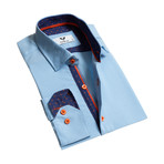 Zayne Reversible Cuff Button-Down Shirt // Light Blue (M)