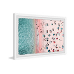 Pink Summer Sand // Framed Painting Print (12"W x 8"H x 1.5"D)