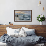Haystack Rock Formations // Framed Painting Print (18"W x 12"H x 1.5"D)