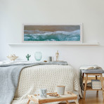 Amazing Seaside Waves // Framed Painting Print (30"W x 10"H x 1.5"D)