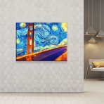 Golden Gate Starry Night (24"W x 18"H x 0.75"D)