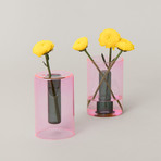 Reversible Glass Vase // Small (Pink + Green)