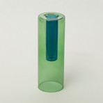 Reversible Glass Vase // Large (Pink + Green)