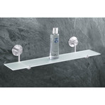 Marino // Bathroom Shelf + Frosted Glass Shelf, Brushed Finish