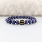 Cat Eye Bead Bracelet // Purple + Gold