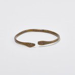 Roman Bronze Bracelet // Snake Head Terminals