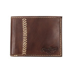 Baseball Stitch Bi-Fold Wallet // Brown
