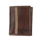 Baseball Stitch Tri-Fold Wallet // Brown