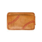 Baseball Stitch Front Pocket Wallet + Magnetic Money Clip // Tan