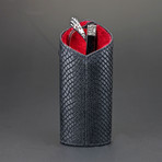 Luxury Eyewear Standing Case // Limited Edition // Black Embossed Python + Red Leather