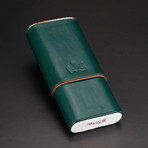 Cedar-Lined 3 Cigars Case // Limited Edition // Augusta Green Italian Leather