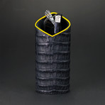 Luxury Eyewear Standing Case (Black + Yellow Caiman Leather)