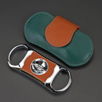 Precision Deep V Cutter + Luxury Pouch // Limited Edition // Augusta Green Italian Leather (Augusta Green Italian Leather)