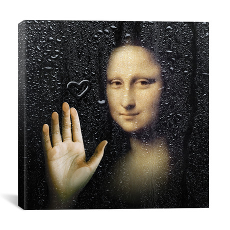 Mona Lisa Shower // Dot Pigeon (26"W x 26"H x 1.5"D)