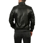 Dante Leather Jacket // Black + Snake Print (XS)