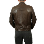 Sean Leather Jacket // Khaki (S)