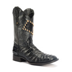 Rodeo Square Boot Caiman Parche Print // Black (US: 9EE)
