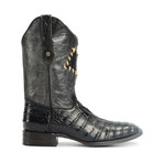 Rodeo Square Boot Caiman Parche Print // Black (US: 10.5EE)
