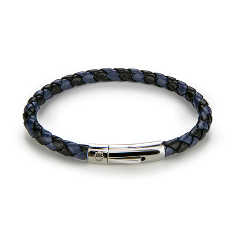Leather Bracelet // Black + Blue
