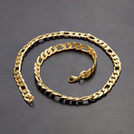 Textured Figaro Chain Necklace // Gold