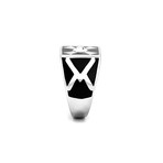 Crystal X Marks The Spot Ring // Silver + Black (10)