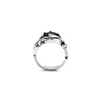 Jet Cubic Zirconia Ring V2 // Silver + Black (12)