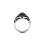 Jet Cubic Zirconia Ring V3 // Silver + Black (9)