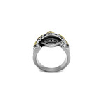 USA Biker Ring // Yellow + Silver + Black (12)