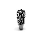 Jet Cubic Zirconia Ring V2 // Silver + Black (10)