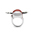 Pirate Head + Sword Ring // Yellow + Silver + Red (8)